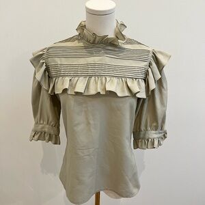 Short Sleeve Ruffled Front Top